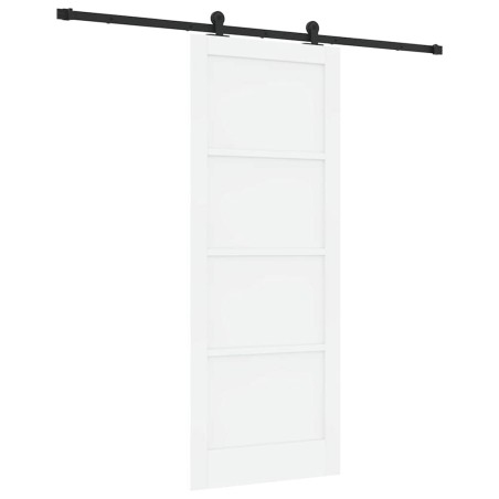 vidaXL Porta Scorrevole con Set Hardware "ORKDAL" Bianca Legno Massiccio Pino