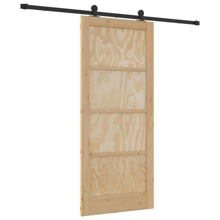 Porta Scorrevole vidaXL con Set di Maniglie "ORKDAL" in Legno Massello di Pino