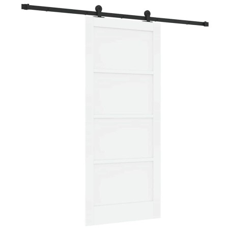 vidaXL Porta Scorrevole con Set di Hardware 'ORKDAL'Bianca in Legno Massello di Pino