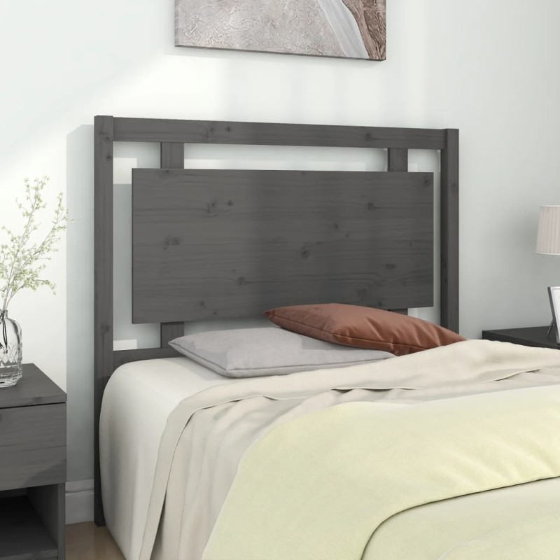 Testiera Letto Grigia 105,5x4x100 cm in Legno Massello di Pino Testiera Letto Grigia 105,5x4x100 cm in Legno Massello di Pino