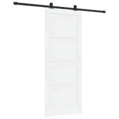 vidaXL Porta Scorrevole con Set di Ferramenta "ORKDAL" Bianca Legno Massello Pino