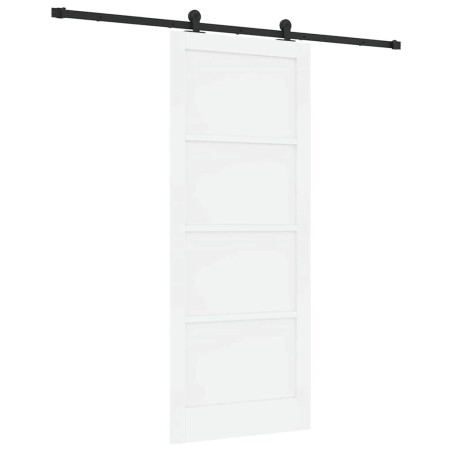 vidaXL Porta Scorrevole con Set di Ferramenta "ORKDAL" Bianca Legno Massello Pino