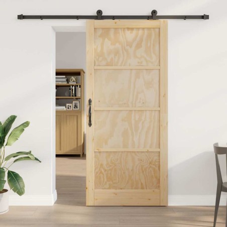 Porta Scorrevole vidaXL con Set Hardware 'ORKDAL'in Legno Massello di Pino
