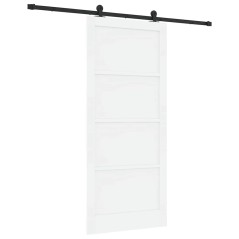 Porta Scorrevole vidaXL con Set Hardware 'ORKDAL'Bianca in Legno Massello di Pino