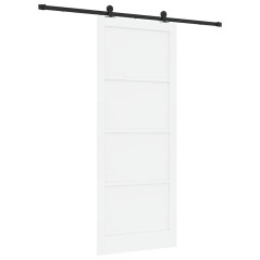 Porta Scorrevole vidaXL con Set di Ferramenta 'ORKDAL'Bianca in Legno Massello di Pino