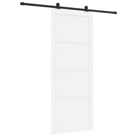 Porta Scorrevole vidaXL con Set di Ferramenta 'ORKDAL'Bianca in Legno Massello di Pino