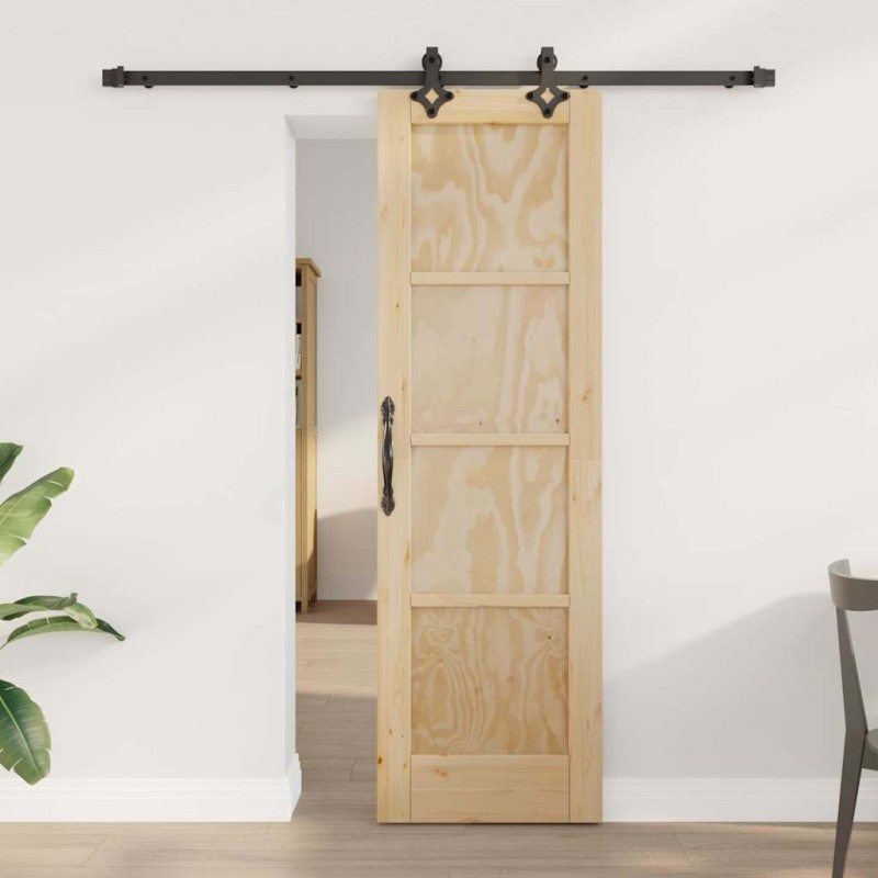 Porta scorrevole vidaXL con set hardware 61x198.5 cm in legno massello di pino Porta scorrevole vidaXL con set hardware 61x198.5 cm in legno massello di pino