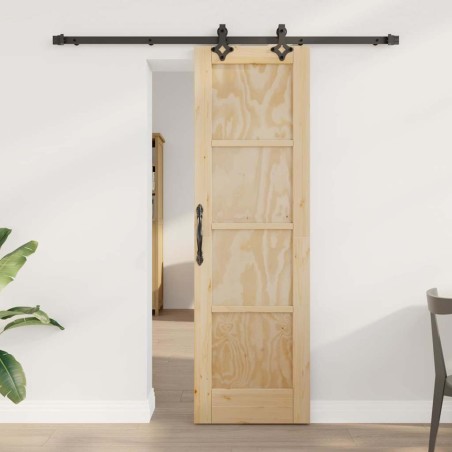 Porta scorrevole vidaXL con set hardware 61x198.5 cm in legno massello di pino
