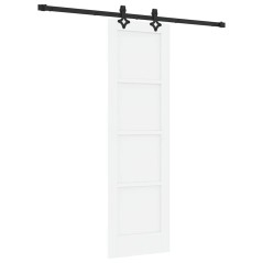 Porta Scorrevole vidaXL con Set di Fissaggi Bianco 61x198.5 cm Legno Massello di Pino