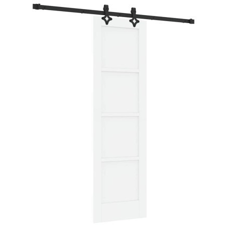 Porta Scorrevole vidaXL con Set di Fissaggi Bianco 61x198.5 cm Legno Massello di Pino