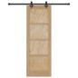Porta Scorrevole vidaXL con Set di Componenti 73.5x211 cm in Legno Massello di Pino
