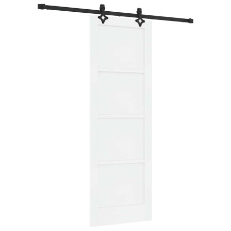 Porta Scorrevole vidaXL con Set di Hardware Bianco 73.5x211 cm Legno Massello Pino
