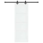 Porta Scorrevole vidaXL con Set di Hardware Bianco 73.5x211 cm Legno Massello Pino