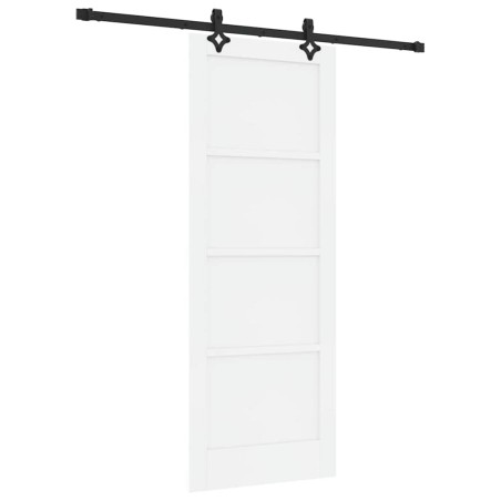 Porta scorrevole vidaXL con set di accessori bianchi 78x202 cm in legno massiccio di pino