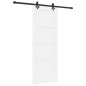 Porta scorrevole vidaXL con set di accessori bianchi 78x202 cm in legno massiccio di pino