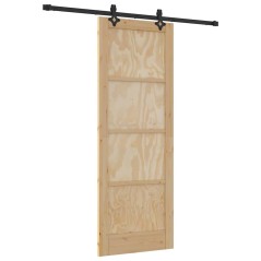 Porta scorrevole vidaXL con set di ferramenta 78x211 cm in legno massello di pino