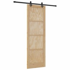 Porta Scorrevole vidaXL con Set di Accessori 78x232 cm Legno Massiccio Pino