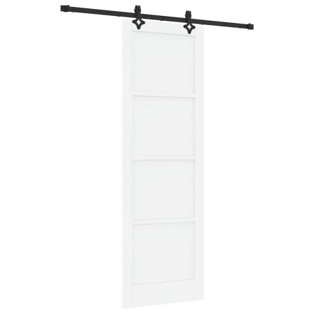 Porta Scorrevole vidaXL con Set di Ferramenta Bianca 78x232 cm Legno Massello di Pino