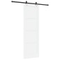 Porta Scorrevole vidaXL con Set di Ferramenta Bianca 78x232 cm Legno Massello di Pino Porta Scorrevole vidaXL con Set di Ferramenta Bianca 78x232 cm Legno Massello di Pino