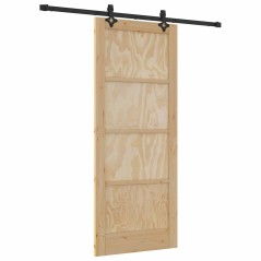 Porta scorrevole vidaXL con set di accessori 83x202 cm Legno massello di pino