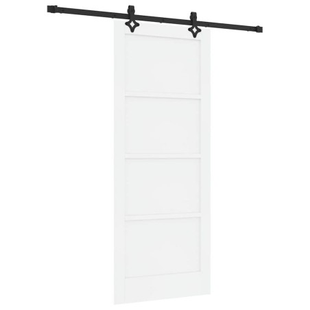 Porta Scorrevole vidaXL con Set di Accessori Bianca 83x202 cm in Legno Massello di Pino
