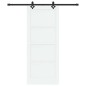 Porta Scorrevole vidaXL con Set di Accessori Bianca 83x202 cm in Legno Massello di Pino