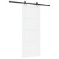 Porta Scorrevole vidaXL con Set di Accessori Bianca 83x202 cm in Legno Massello di Pino