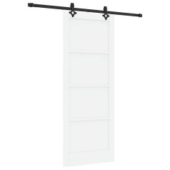 Porta scorrevole vidaXL con set di accessori bianco 83x211 cm in legno di pino massello