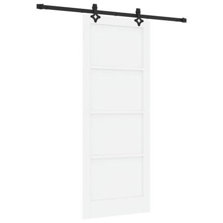 Porta scorrevole vidaXL con set di accessori bianco 83x211 cm in legno di pino massello