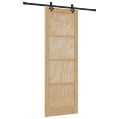 porta scorrevole vidaXL con set di hardware 83x232 cm Legno Massiccio di Pino