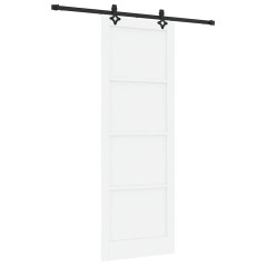 Porta scorrevole vidaXL con set hardware bianco 83x232 cm in legno massello di pino