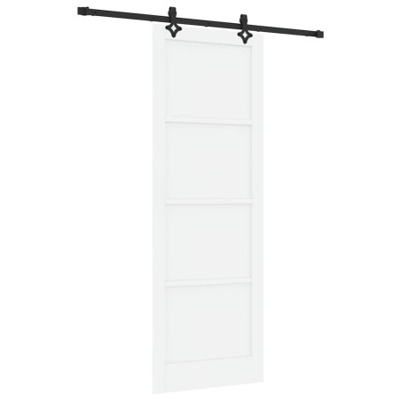 Porta scorrevole vidaXL con set hardware bianco 83x232 cm in legno massello di pino