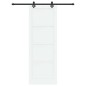 Porta scorrevole vidaXL con set hardware bianco 83x232 cm in legno massello di pino