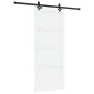 Porta Scorrevole vidaXL con Set di Hardware Bianca 86x198.5 cm Legno Massello di Pino Porta Scorrevole vidaXL con Set di Hardware Bianca 86x198.5 cm Legno Massello di Pino
