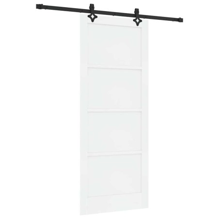 Porta Scorrevole vidaXL con Set di Accessori Bianca 86x211 cm Legno Massello di Pino