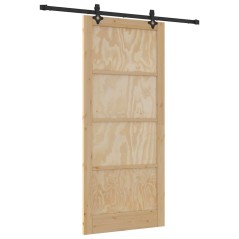 Porta scorrevole vidaXL con set hardware 93x211 cm in legno massello di pino