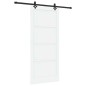 Porta Scorrevole vidaXL con Set di Ferramenta Bianca 93x211 cm in Legno Massello di Pino