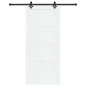 Porta Scorrevole vidaXL con Set di Ferramenta Bianca 93x211 cm in Legno Massello di Pino