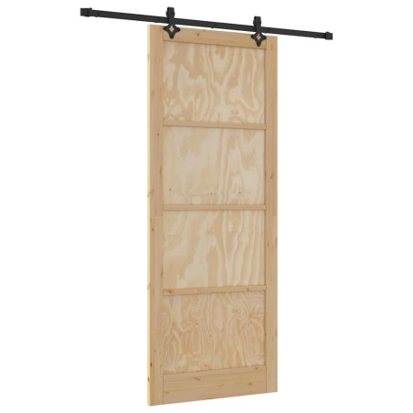 Porta scorrevole vidaXL con Set di Accessori 93x232 cm in Legno Massello di Pino