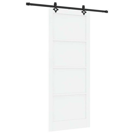 Porta Scorrevole vidaXL con Set Accessori Bianca 93x232 cm Legno Massello di Pino