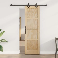 vidaXL Porta Scorrevole con Set Hardware 'ORKDAL'Legno Massello di Pino