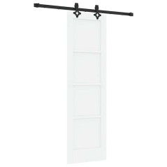 vidaXL Porta Scorrevole con Set Hardware "ORKDAL" Bianco in Legno Massello di Pino