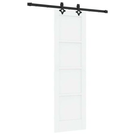 vidaXL Porta Scorrevole con Set Hardware "ORKDAL" Bianco in Legno Massello di Pino