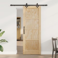porta scorrevole vidaXL con set hardware 'ORKDAL'in legno massello di pino