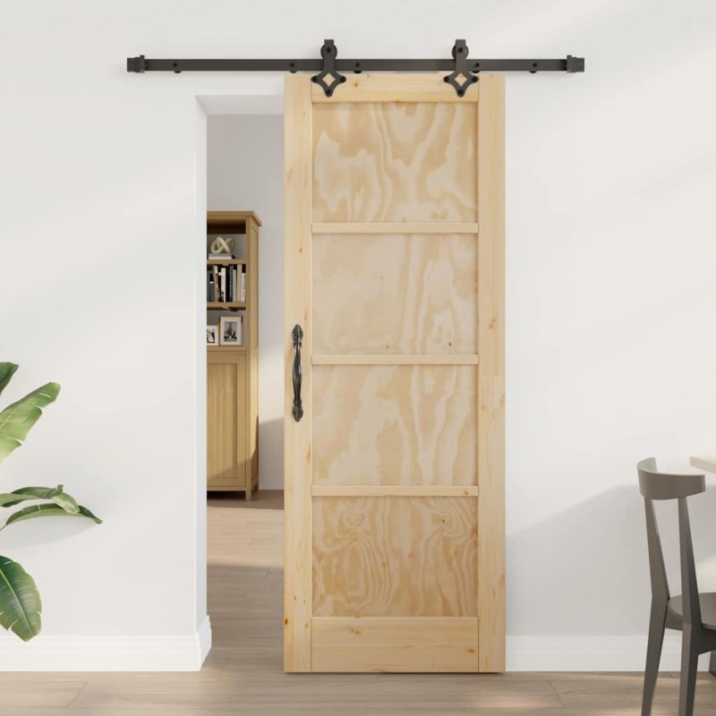porta scorrevole vidaXL con set hardware 'ORKDAL'in legno massello di pino