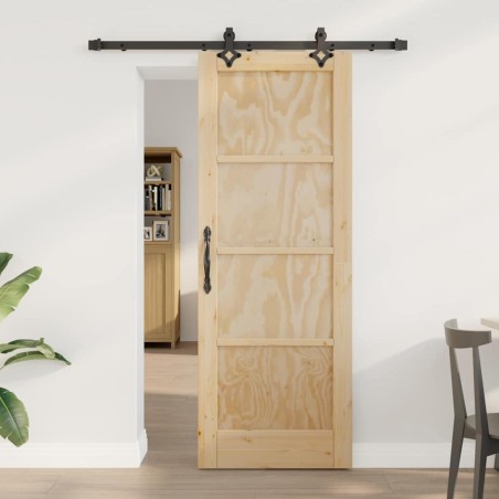 porta scorrevole vidaXL con set hardware 'ORKDAL'in legno massello di pino