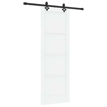 vidaXL Porta scorrevole con set di hardware "ORKDAL" Bianco Legno massello di pino