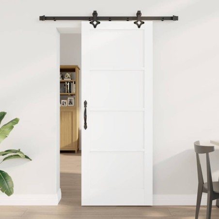 vidaXL Porta Scorrevole con Set di Ferramenta 'ORKDAL'in Legno Massello di Pino Bianco