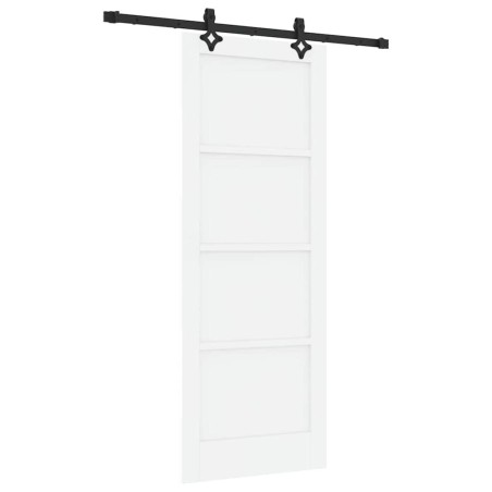 vidaXL Porta Scorrevole con Set di Ferramenta 'ORKDAL'in Legno Massello di Pino Bianco