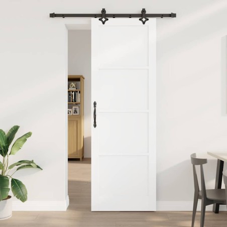 porta scorrevole vidaXL con set di hardware 'ORKDAL'bianca in legno massello di pino
